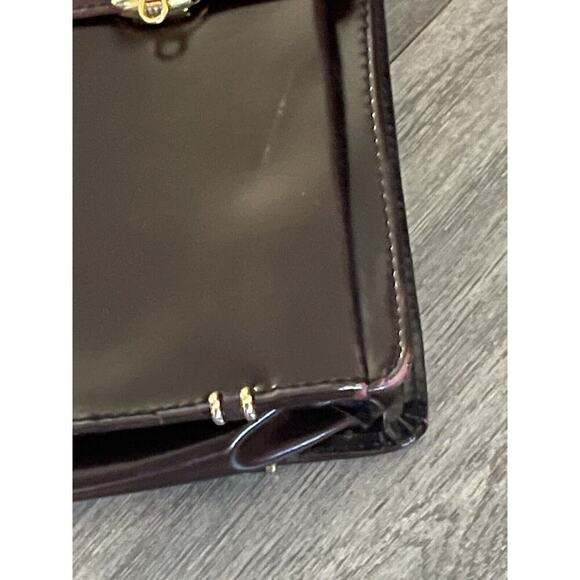 Vtg. Top Handle Messenger Shoulder Bag Attache Briefcase Oxblood Burgundy Career - Picture 2 of 14